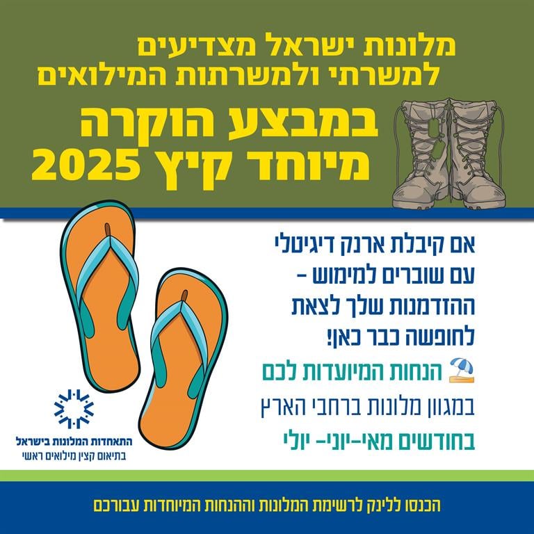  הטבה למשרתי המילואים כולל ארוחת בוקר